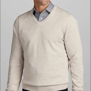 Jos. A. Bank Tailored Fit V-Neck Pima Cotton Sweater